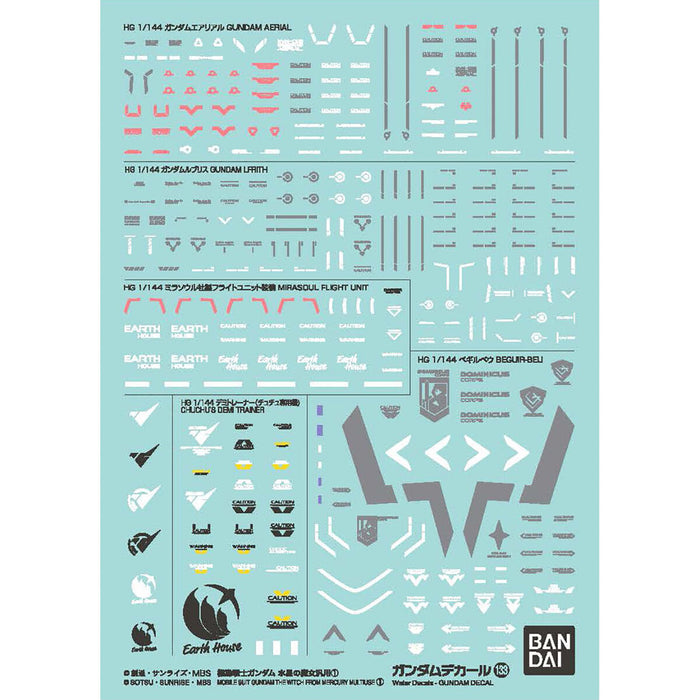 Gundam Decal No.133 for Mobile Suit Gundam The Witch from Mercury 1