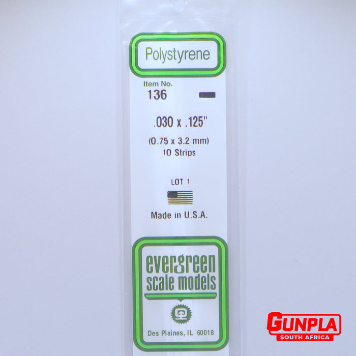 Evergreen 136 Strip 0.75×3.2x350mm 10 pcs