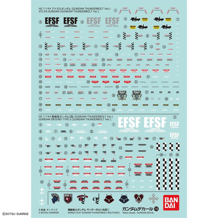 Gundam Decal No.114 for Gundam Thunderbolt 1