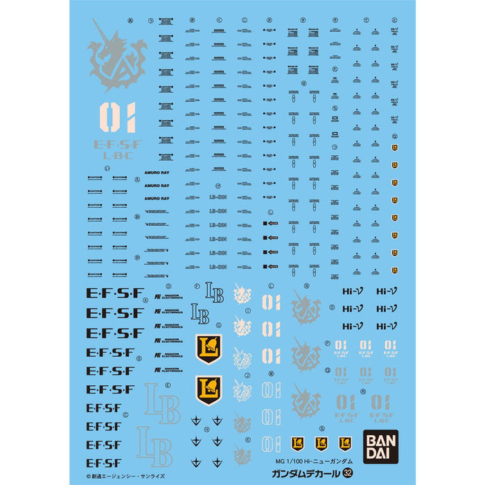 Gundam Decal No.032 for MG 1/100 Hi-Nu Gundam