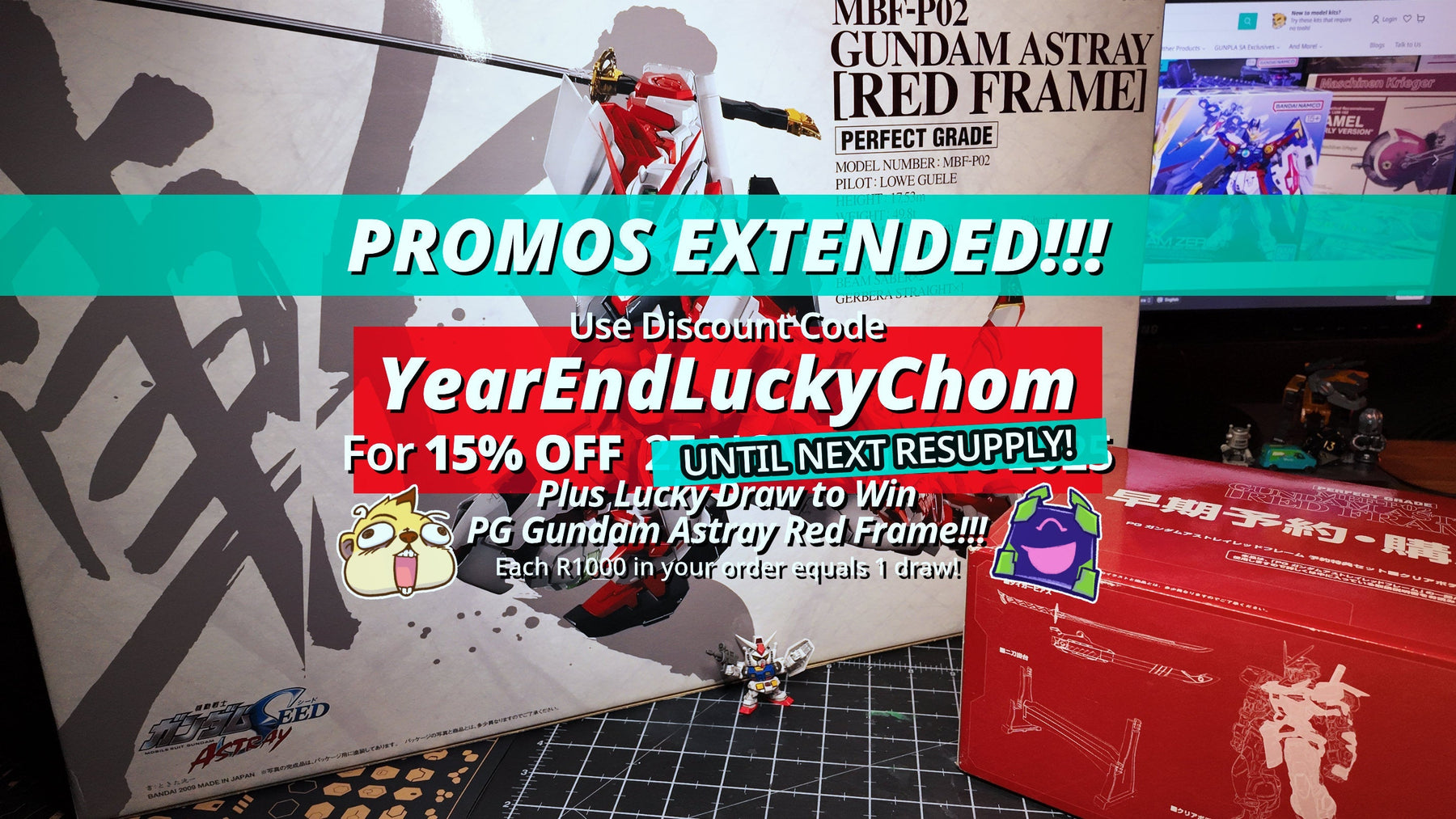YearEndLuckyChom!!! Perfect Grade Gundam Astray Red Frame Giveaway! [Promos Extended Update]