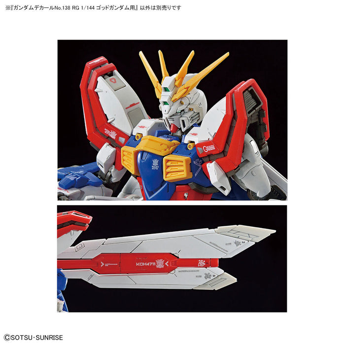 Gundam Decal No.138 for RG 1/144 God Gundam