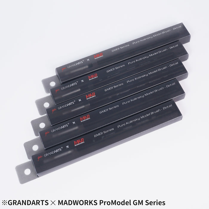 GRANDARTS X MADWORKS Pure Kolinsky Brushes - Set of 5 Sizes: 0, 2/0, 3/0, 5/0, 10/0 (GM-01)