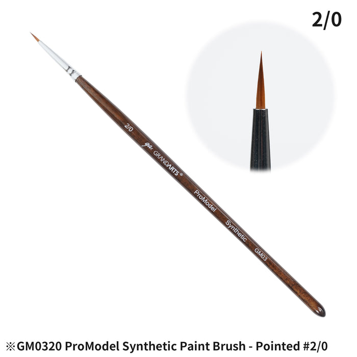 GRANDARTS X MADWORKS Synthetic Brushes - Set of 5 Sizes: 0, 2/0, 3/0, 5/0, 10/0 (GM-03)