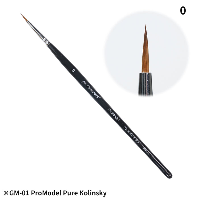 GRANDARTS X MADWORKS Pure Kolinsky Brushes - Set of 5 Sizes: 0, 2/0, 3/0, 5/0, 10/0 (GM-01)