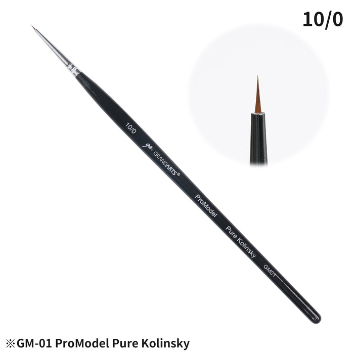 GRANDARTS X MADWORKS Pure Kolinsky Brushes - Set of 5 Sizes: 0, 2/0, 3/0, 5/0, 10/0 (GM-01)