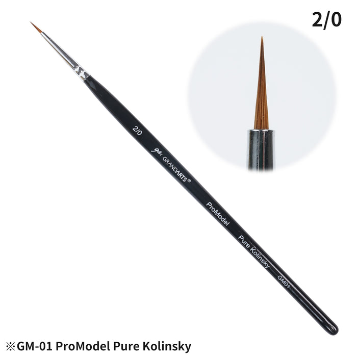 GRANDARTS X MADWORKS Pure Kolinsky Brushes - Set of 5 Sizes: 0, 2/0, 3/0, 5/0, 10/0 (GM-01)