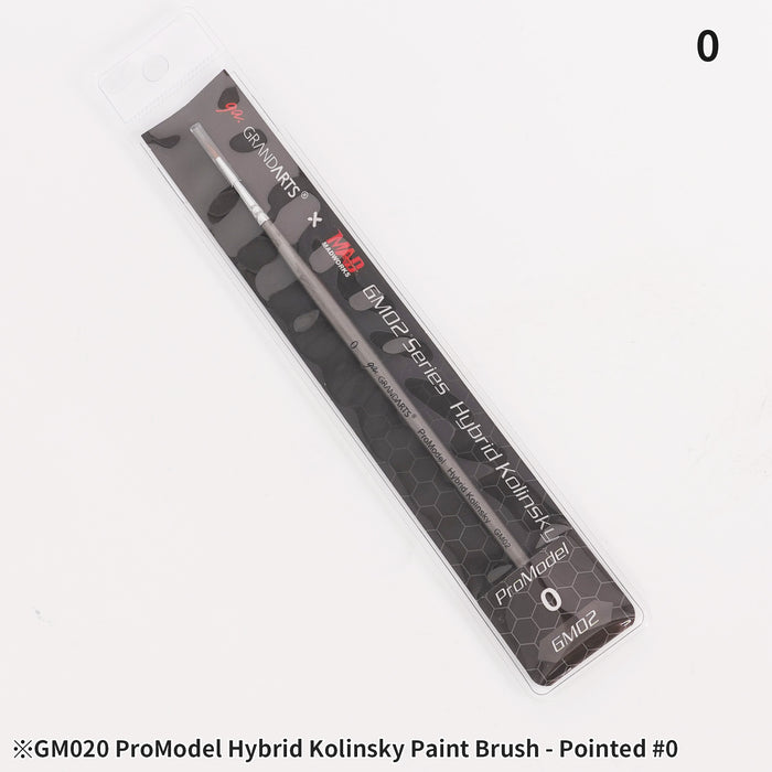 GRANDARTS X MADWORKS Hybrid Kolinsky Brushes - Set of 5 Sizes: 0, 2/0, 3/0, 5/0, 10/0 (GM-02)