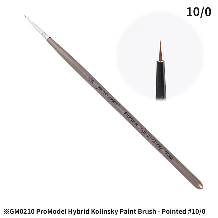 GRANDARTS X MADWORKS Hybrid Kolinsky Brushes - Set of 5 Sizes: 0, 2/0, 3/0, 5/0, 10/0 (GM-02)