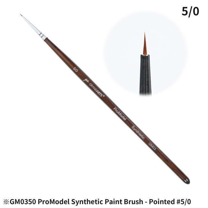 GRANDARTS X MADWORKS Synthetic Brushes - Set of 5 Sizes: 0, 2/0, 3/0, 5/0, 10/0 (GM-03)