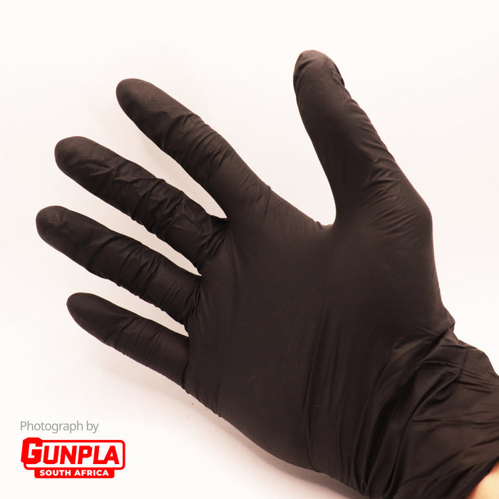 Pack of 4 Nitrile Gloves - Black Medium