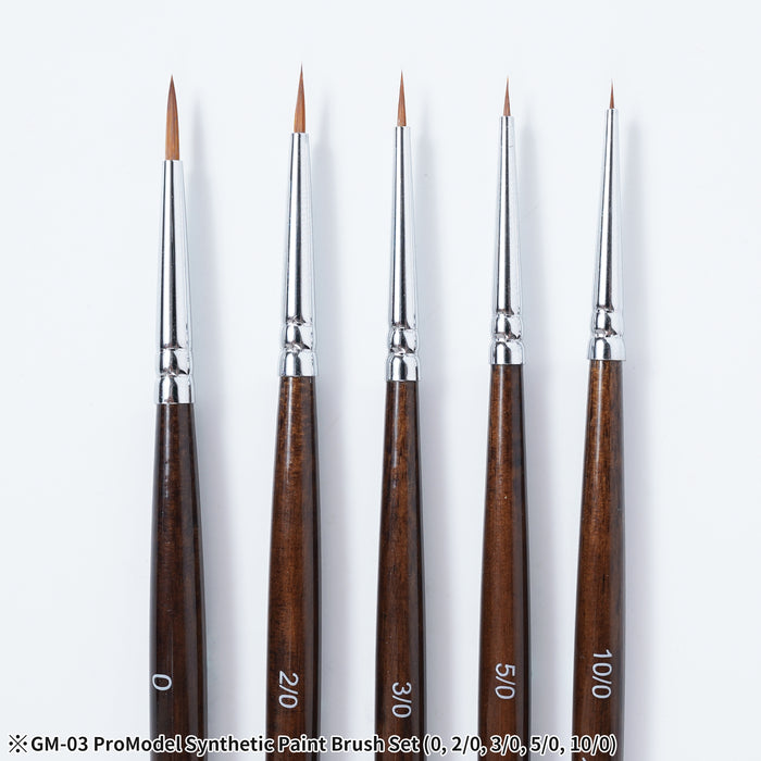GRANDARTS X MADWORKS Synthetic Brushes - Set of 5 Sizes: 0, 2/0, 3/0, 5/0, 10/0 (GM-03)