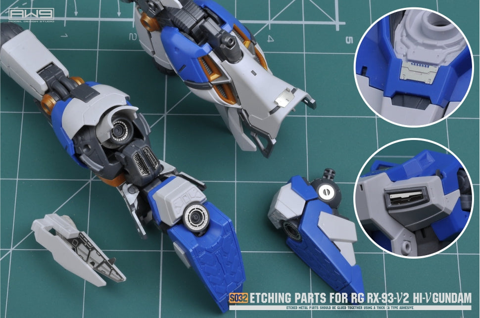 AW9-S32 Photo-Etch Parts & Decals for RG Hi-Nu Gundam