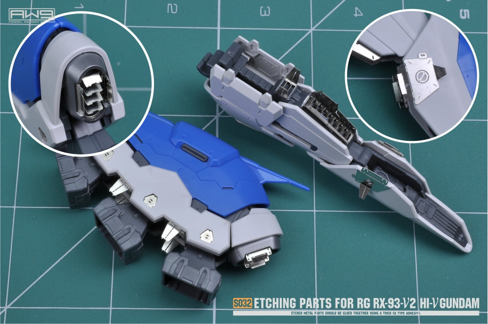 AW9-S32 Photo-Etch Parts & Decals for RG Hi-Nu Gundam
