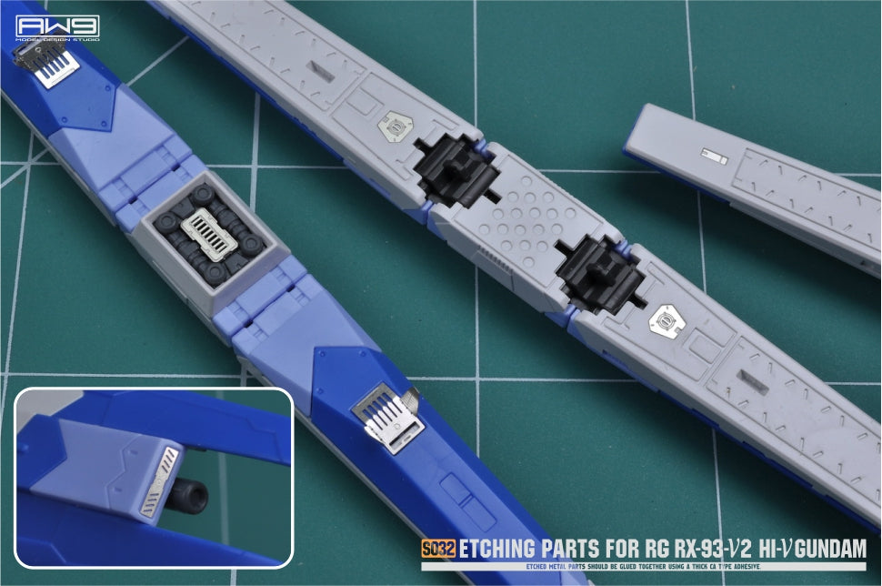 AW9-S32 Photo-Etch Parts & Decals for RG Hi-Nu Gundam