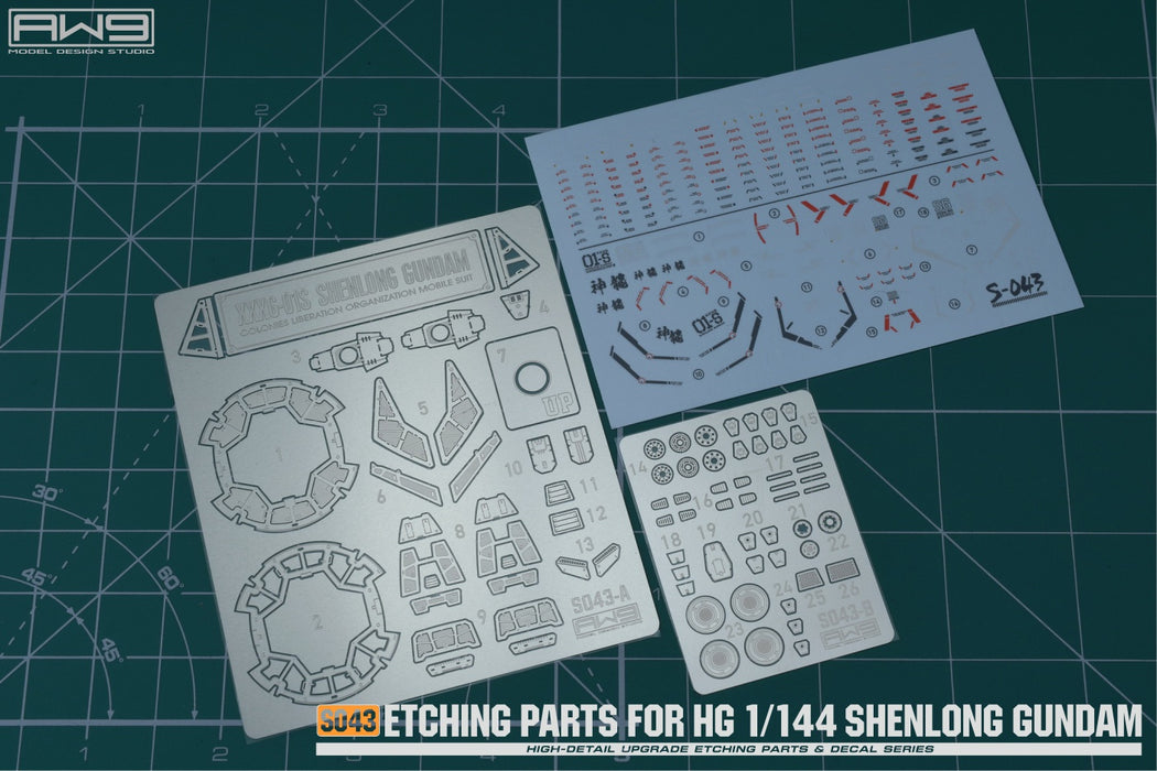 AW9-S43 Photo-Etch Parts & Decals for HG Shenlong Gundam