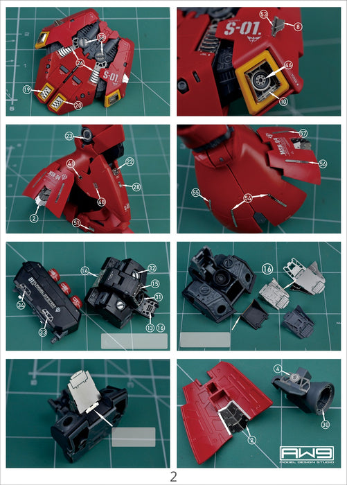 AW9-S04 Photo-Etch Parts & Decals for RG Sazabi