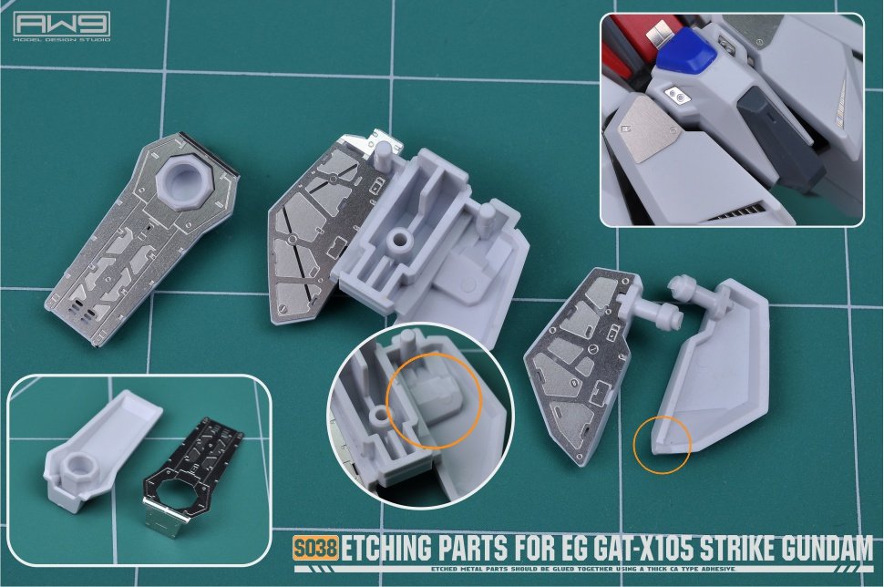 AW9-S38 Photo-Etch Parts & Decals for EG Strike Gundam