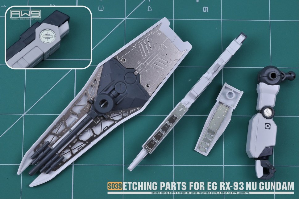 AW9-S39 Photo-Etch Parts & Decals for EG Nu Gundam