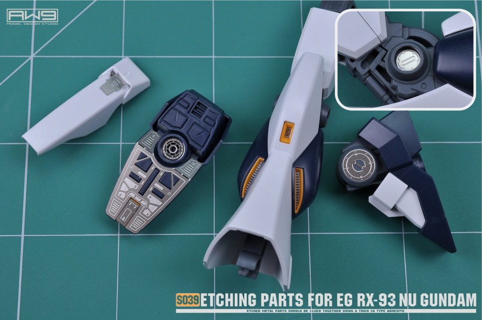 AW9-S39 Photo-Etch Parts & Decals for EG Nu Gundam