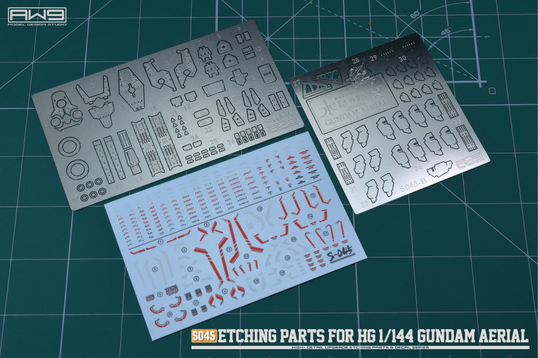 AW9-S45 Photo-Etch Parts & Decals for HG Gundam Aerial