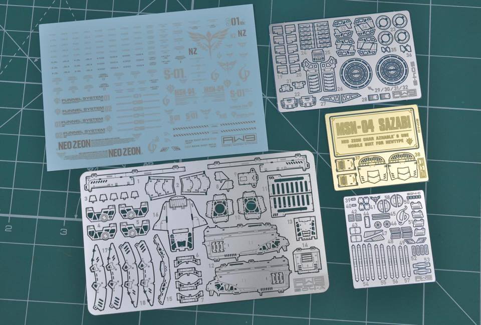 AW9-S04 Photo-Etch Parts & Decals for RG Sazabi