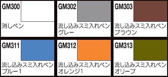 Gundam Marker Pour Type for Panel Lines Set